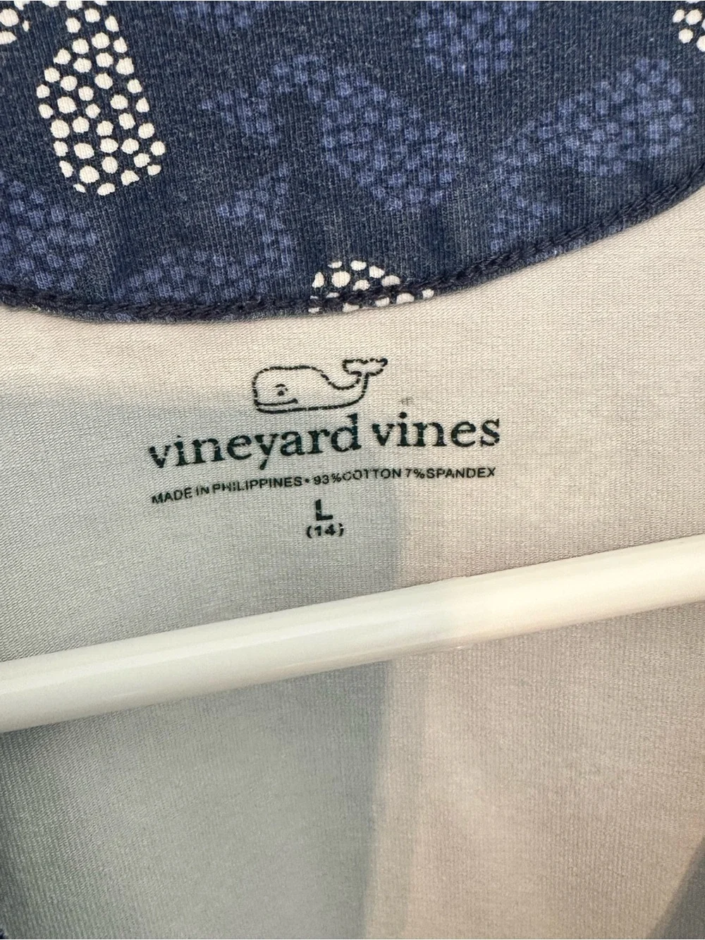 Vineyard Vines Navy Blue Whale Print Kids Casual Dress Girls size 14